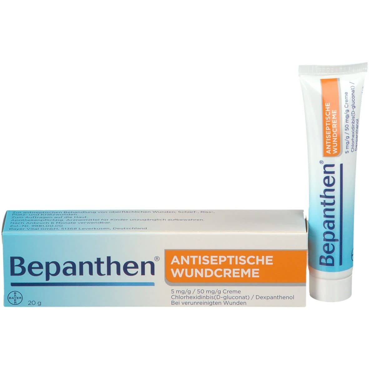 Bepanthen antiseptic Wound Cream for treatment of Abrasions, cracks, lacerations and scratches. 20 g (3 Pack)